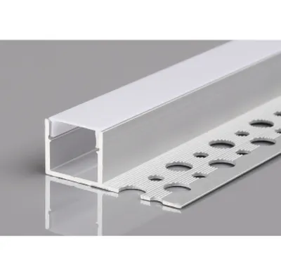 Produktbild von 1m Unterputz Trockenbau Alu- Profil LED Kanal System mit Milchglas Abdeckung für LED-StreifenProfil H-13