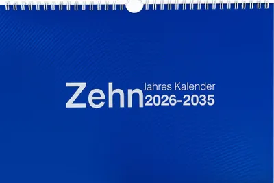 Produktbild von 2026 Adina Zehnjahres-Kalender A4 blau Querformat mit Spiralbindung