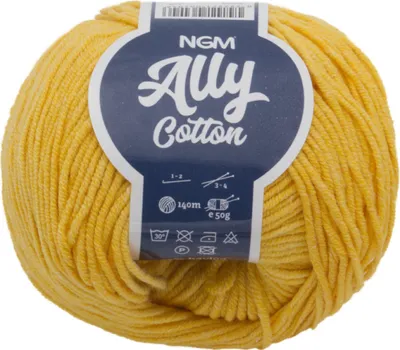 Zdjęcie produktu dla Przędza ALLY Bawełna - 50 g / 140 m - żółta