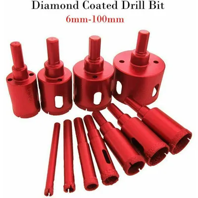 Produktbild von 1 Stück 6 mm Diamantbohrer, Lochsägen-Bohrer-Zubehör für Glas/Fliesen/Keramik/Marmor/Porzellan, Bohrer für Glas-, Fliesen-, Keramik- und Marmoroberflächen 6 100 mm
