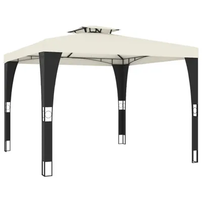 Immagine prodotto di vidaXL Padiglione con doppio tetto crema 2,98x2,98 m in acciaio