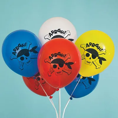 Produktbild von 8 bunte Piraten-Luftballons 30 cm - Einheitsgröße