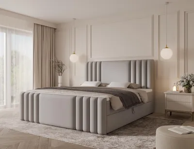 Produktbild von Emlar Boxspringbett Sava MAX 180x200 - Bett mit Matratze und Topper - Boxspringbett mit Bettkasten und Matratze - Boxspringbett Grau (Magic Velvet 2218)