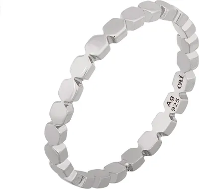 Produktbild von Cai Ring 925/- Sterling Silber rhodiniert Hexagon Stacking 41184742375518