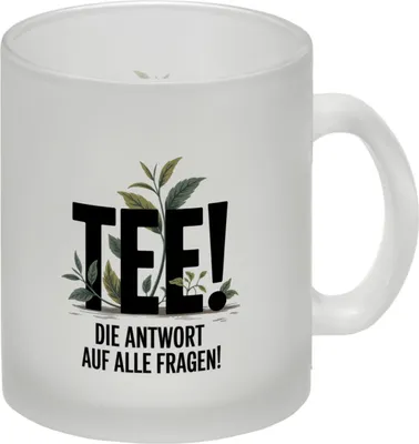 Produktbild von TEE - die Antwort auf alle Fragen Glas Tasse für Teeliebhaber