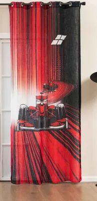 Produktbild von Gardine Ösen Grobfaser »Seoul Collection« HxB 245x140 cm Racing Red Digital Druck Ösen Linenlook-Struktur Halbransparent Blickdicht 2024120