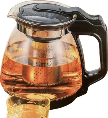 Produktbild von NORDIC SCHILLER Teekanne Glas mit Deckel und Siebeinsatz Edelstahl (1700ml)