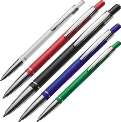 Produktbild von 5 Kugelschreiber / aus Metall / slimline / 5 verschiedene Farben