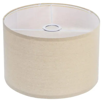 Leinen-Lampenschirm Trommel, 30x30x20 cm, Creme