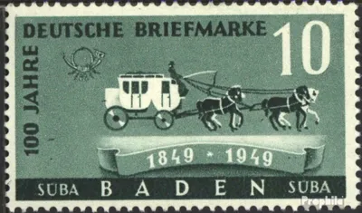 Produktbild von Briefmarken Franz. Zone-Baden 1949 Mi 54 mit Falz 100 J.Briefmarken