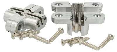 Produktbild von SOTECH Vici-Scharnier 180° 45 x 13 mm – Zamak/Edelstahl, inkl. Schrauben