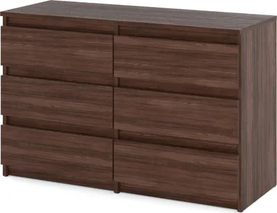 Zdjęcie produktu dla Komoda Z 6 Szufladami Brązowa 100Cm Hugo Szafka Rtv Dąb Wenge Młodzieżowa