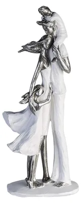 Imagen del producto de Escultura de Gilde, familia, "Felicidad familiar", resina artística, blanca, unidad de venta: 1, largo: 11 cm, ancho: 16 cm, alto: 37 cm. 79891 4001250798910