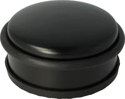 Produktbild von Westcott Türstopper aus Edelstahl Schwarz | Runder Türstopper mit 1,2kg Eigengewicht | Türschonender Gummiring | Extra rutschfeste Unterseite | ⌀ 10cm, Höhe 4cm | Stabil bei Durchzug | E-19002 00