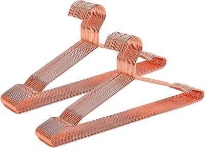 Metall-Kleiderbügel 43 cm, 20 Stk., Roségold, mit Einkerbungen