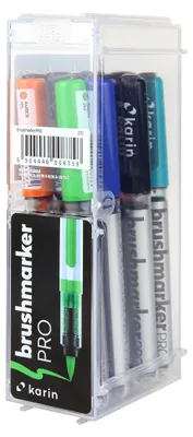 Immagine prodotto di karin BrushmarkerPRO Schwarz, Blau, Braun, Gold, Grün, Lila, Orange, Rosa, Rot, Türkis, Gelb 12 Stück(e)