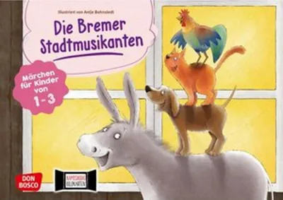 Produktbild von Die Bremer Stadtmusikanten. Kamishibai Bildkartenset. Märchen für Kinder von 1–3 (Märchen für das Erzähltheater mit Kindern unter drei Jahren)