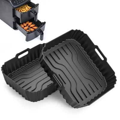 Silikonform Heißluftfritteuse, 2er-Set, 23,5 × 19 cm, hitzebeständig bis 240 °C