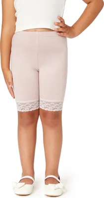 Image de Leggings courts pour filles Merry Style avec dentelle - Leggings en viscose pour filles MS10-434 (rose poudré, 122)
