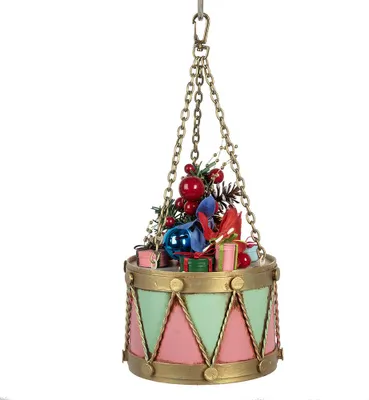 Produktbild von Clayre & Eef Dekorationsfigur Trommel Ø 12x16/27 cm Rosa Metall