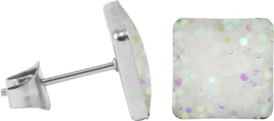 Produktbild von Chirurgenstahl Ohrstecker Glitterline Quadrat Farbe - Aurora Borealis Größe - 7 mm