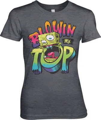 Produktbild von SpongeBob Blowin My Top Girly Tee - Large - DarkHeather