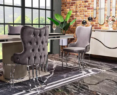 Produktbild von Design Esszimmer Gruppe Tisch Stühle Holztisch Esszimmer Set 9tlg.