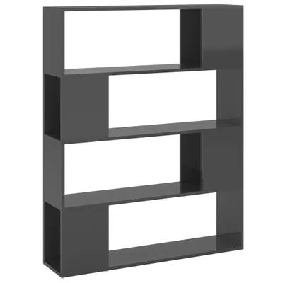 Obrázek produktu pro vidaXL Regálová knihovna Room Divider High Gloss Grey 100x24x124 cm