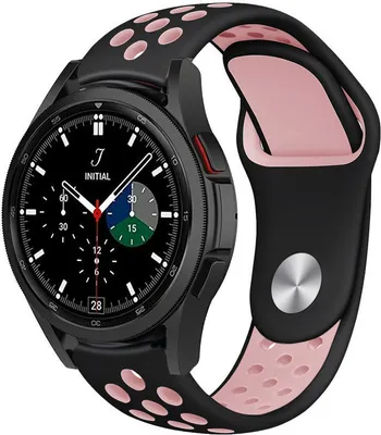 Produktbild von Strap-it Samsung Galaxy Watch 4 Classic 42mm Sportarmband (Schwarz/Rosa)