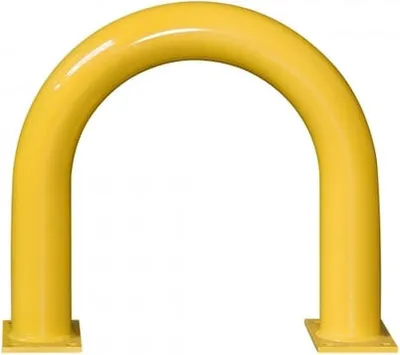 Produktbild von Extra starker Rammschutz-Bügel, Outdoor, Anfahrschutz aus Gütestahl, 1.200 mm Höhe, 650 mm Breite, feuerverzinkt und gelb kunststoffbeschichtet