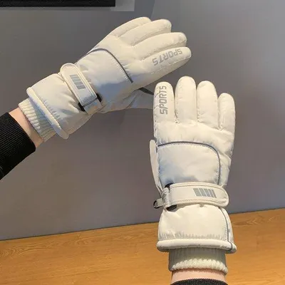 Immagine prodotto di Guanti invernali con imbottitura in pile, ideali per garantire maggiore calore, compatibili con gli smartphone touchscreen, perfetti per le escursioni invernali e per andare in bicicletta; guanti da sci da donna.