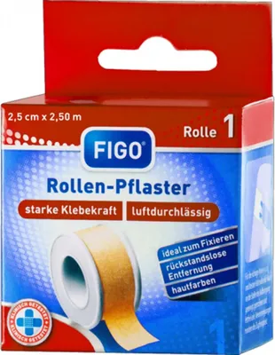 Obrázek produktu pro 20x FIGO náplasti na roli 2,5 m fixační standardní obvaz na rány ochrana poranění kůže