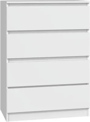 Produktbild von VBChome Kommode mit 4 Schubladen 70 x 40 x 97 cm Weiß Grifflose Schubladenkommode Mehrzweckschrank für Flur Schlafzimmer Wohnzimmer Kinderzimmer Modern Weiß