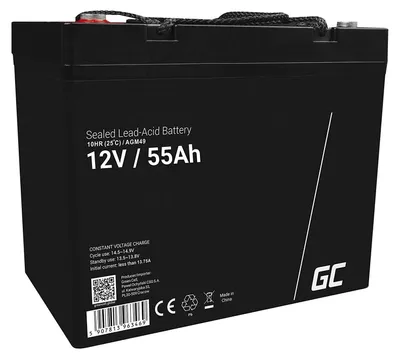 Produktbild von Green Cell® AGM 12V 55Ah Akku VRLA Blei-Batterie Bleiakku Ersatzakku Gelakku Akkubatterie Zyklenfest Unbemann Caravan | Photovoltaik | Rollstuhl | Solarspeicher| Solarbatterie | Solarpanel | Wohnwagen