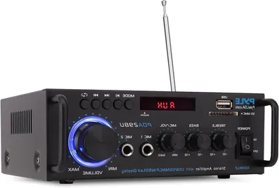 Productafbeelding van Audio Versterker - Stereo Systeem - Muziek Streamen - 5 Ingangen - 200 Watt - Zwart