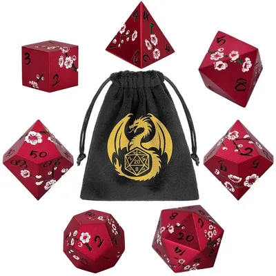 Image de Jeu de dés polyédriques en métal, comprenant 7 pièces, idéal pour les jeux de rôle