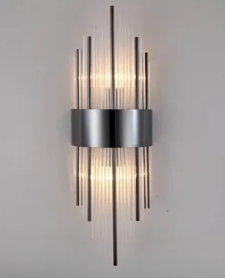 Immagine prodotto di Otto - Lampada da parete in cristallo 60 cm 2xE14, Metallo e vetro, Nero