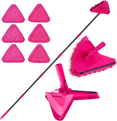 Image de JEHONN serpillière 202cm avec 6 pads de rechange/rouge rosé