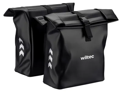 Obrázek produktu pro Dvojitá brašna Wiltec na nosič 48 l, brašna na nosič 30 x 14 x 57 cm, voděodolná brašna na kolo