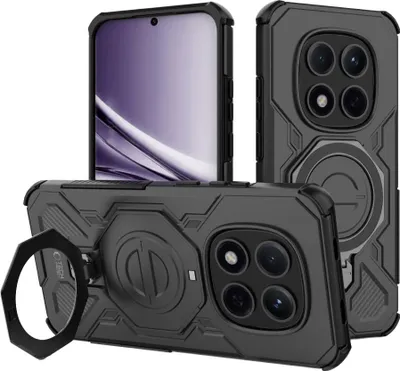 Produktbild von Handyhülle mit Ständer für Xiaomi Redmi Note 15 Pro Plus 5G, Tech-Protect TacticStand, mattes Schwarz