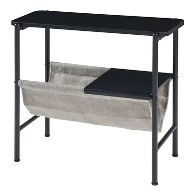 Produktbild von Beistelltisch 'Samnanger' mit Textilablage 60x28x53cm Stahl Schwarz