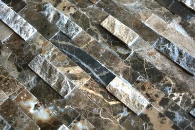 Produktbild von Handmuster Mosaikfliese selbstklebend Marmor Naturstein dunkelbraun Naturstein emperador dunkel MOS200-0113_m