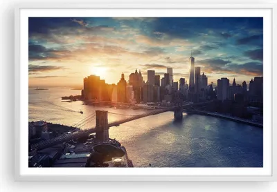 Produktbild von Gerahmtes Poster - Weißer Rahmen - New York Stadt - 91,5x61 cm - Wand Bild - Wanddeko - Wandbilder - Kunstposter - Wandposter - Bilderrahmen - Bilder - Kunstdruck - Wandbild - P2WAA91x61-3733