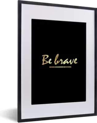 Produktbild von MuchoWow® Gerahmtes Poster Zitate - Gold - Schwarz 30x40 cm - Poster mit Schwarzem Bilderrahmen Wandposter Rahmen Foto Bilder - Wandposter Schlafzimmer