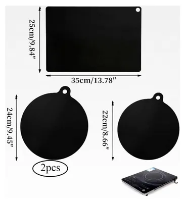 Produktbild von 4 Stück Induktionsschutzmatte, Herdabdeckplatten, Hitzebeständig bis 250°C, Induktionsschutzmatte (Schwarz)