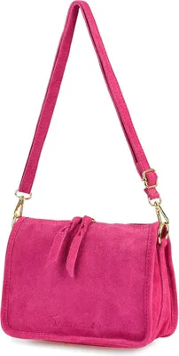 Image de Sac à bandoulière en cuir pour femme, valise en daim