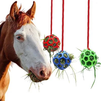 Productafbeelding van Xolear, 3 stuks hooi-bal voor paarden, hangende slow feeder voor paarden, hooi-speelgoed