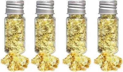 Obrázek produktu pro Allecto Plus – Sada 4 kusů zlatého fóliového papíru na zdobení dortů a čokolády – Slavnostní dekorace na dorty se zlatou fólií
