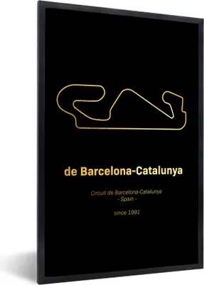 Produktbild von MuchoWow® Gerahmtes Poster Formel 1 - Rennstrecke - Barcelona 60x90 cm - Poster mit Schwarzem Bilderrahmen Wandposter Rahmen Foto Bilder - Kunst