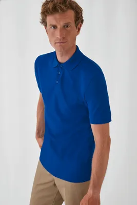 Produktbild von Herren Polohemd Safran aus 100% vorgeschrumpfter, gekämmter Baumwolle, Fein-Piqué, 3 Knöpfe